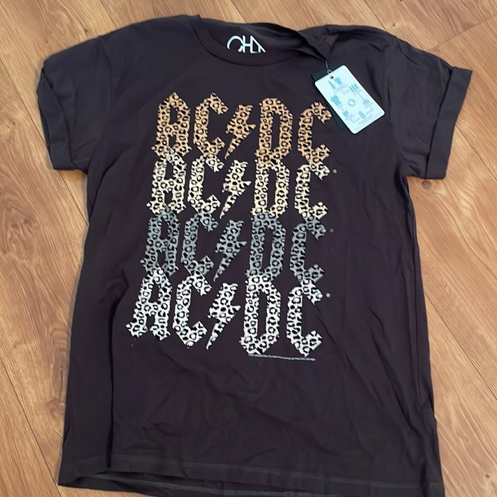 Chaser ACDC Leopard/Cheetah Print Graphic T Shirt